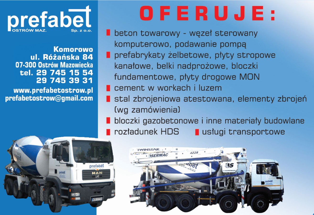 prefabrykanty żelbetonowe OSTRÓW MAZOWIECKA